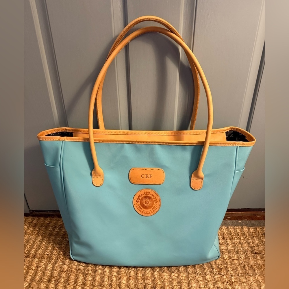 Jon Hart Large Tyler Tote Zipper *looks new Ocean Blue